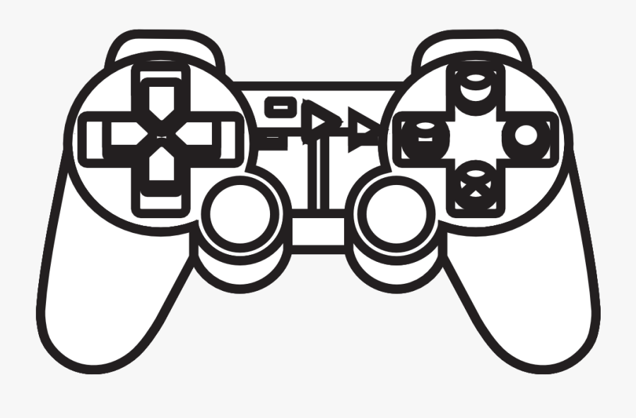 Console Panda Free Images - Playstation Controller Black And White, Transparent Clipart