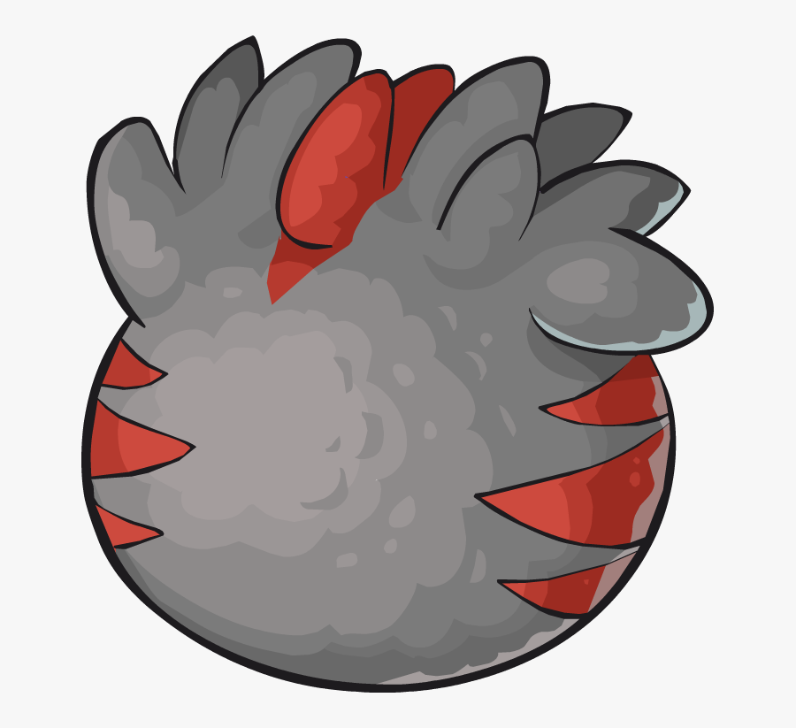 Black And Red T-rex Puffle Egg, Transparent Clipart