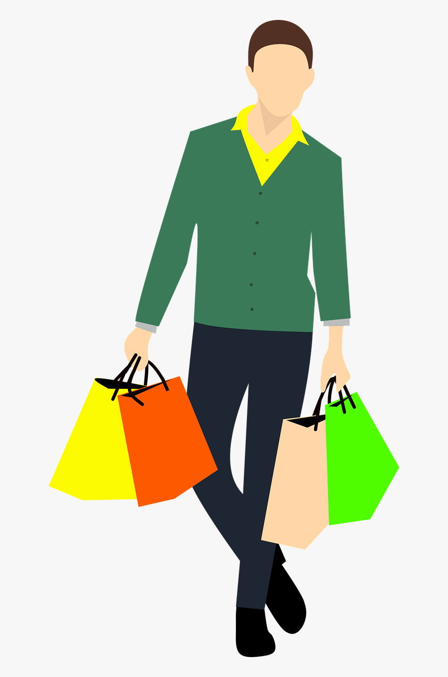 Shopping Bags & Trolleys Grocery Store Fukuoka - Man Holding Handbag Cartoon, Transparent Clipart