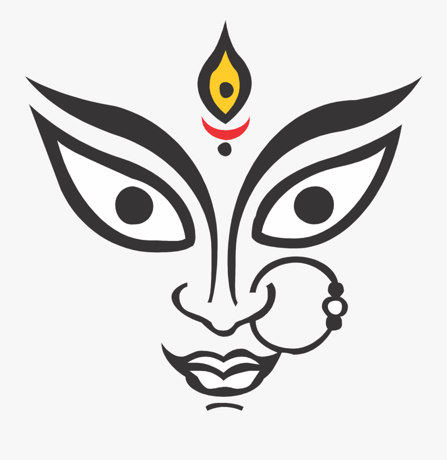 Durga Maa Face For Advertisement - Maa Durga Face Vector, Transparent Clipart