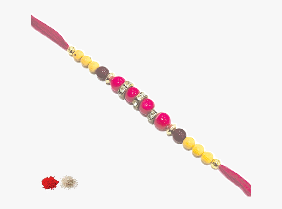 Designer Style Handcrafted Single Rakhi - Bead, Transparent Clipart