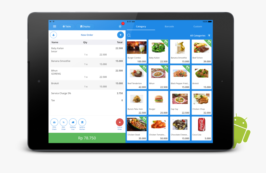 Transparent Tablet Clipart Png - Point Of Sales Android, Transparent Clipart