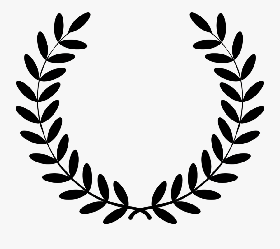 White Laurel Wreath Outline Clipart - Black Wreath Clipart, Transparent Clipart