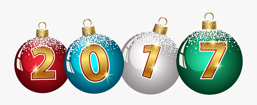 2017 Christmas Balls Png Clip Art Image - 2017 Christmas Transparent, Transparent Clipart