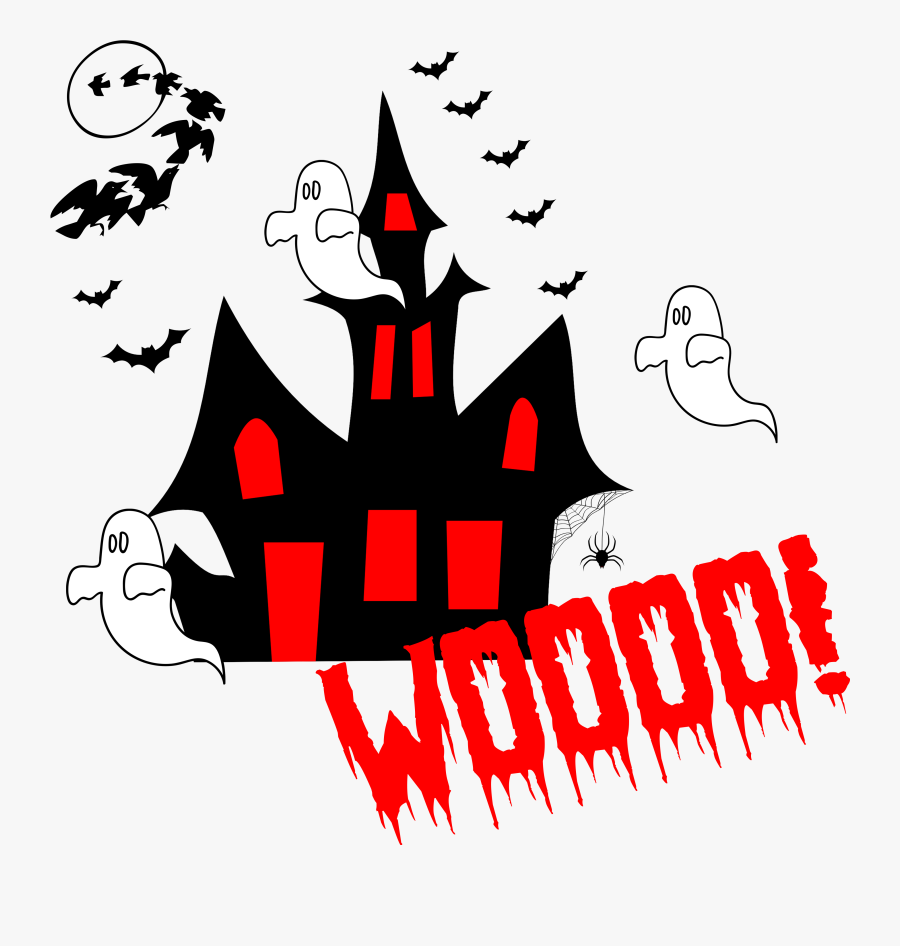 Simple Haunted House Silhouette, Transparent Clipart