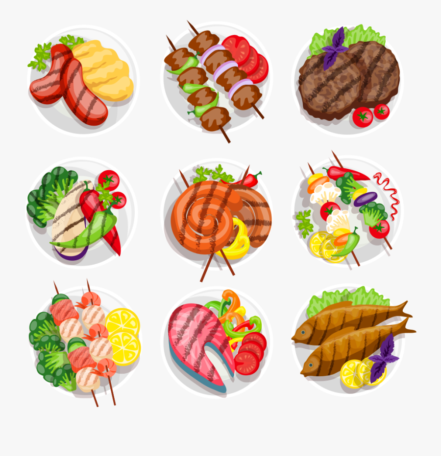 Barbecue Kebab Steak Vegetarian Cuisine Grilling - Grilled Fish Vector, Transparent Clipart