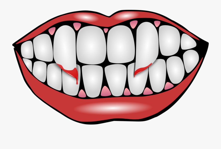 Teeth Clipart Halloween - Vampire Mouth No Background, Transparent Clipart
