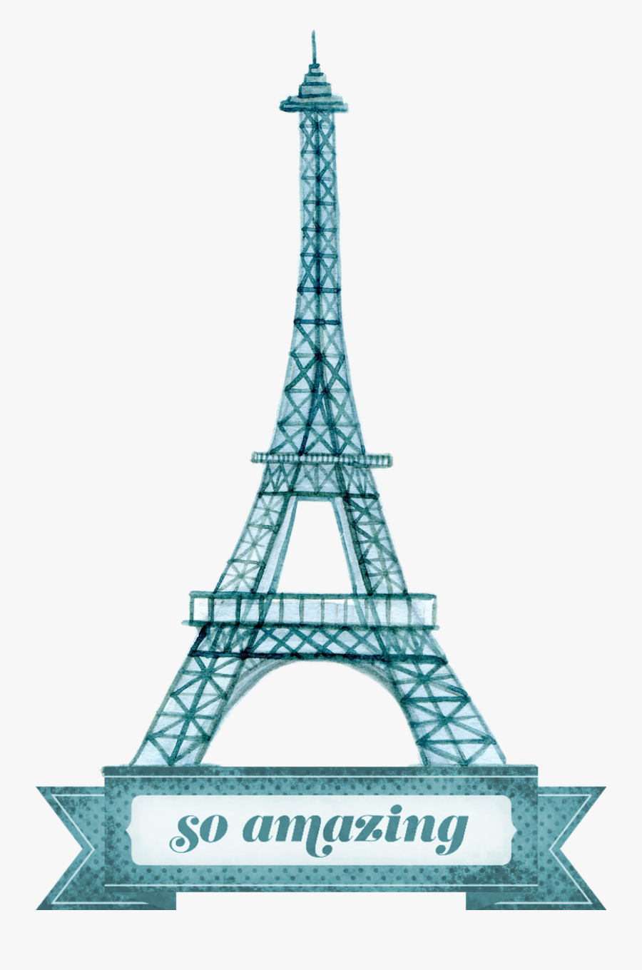 Transparent Paris Clipart - Torre Eiffel Png Aqua, Transparent Clipart
