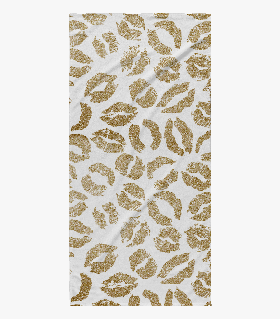 Gold Glitter Sparkle Lips Beach Towel"
 Class= - Wallpaper, Transparent Clipart