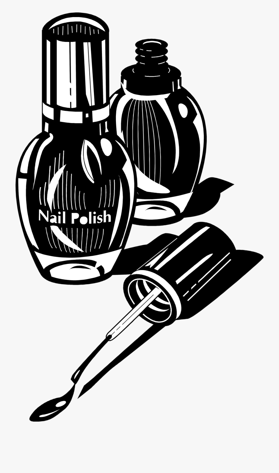 Nail Polish Clipart Black And White - Nail Art Logo Png, Transparent Clipart