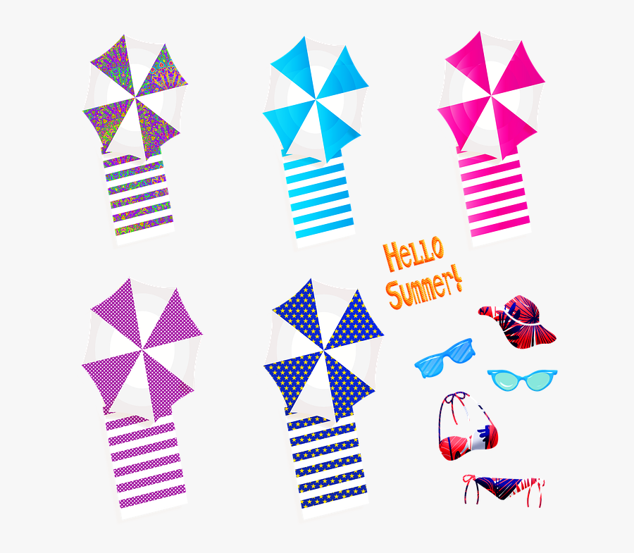 Aerial View Umbrella Beach Towel Umbrella Beach Clipart, Transparent Clipart