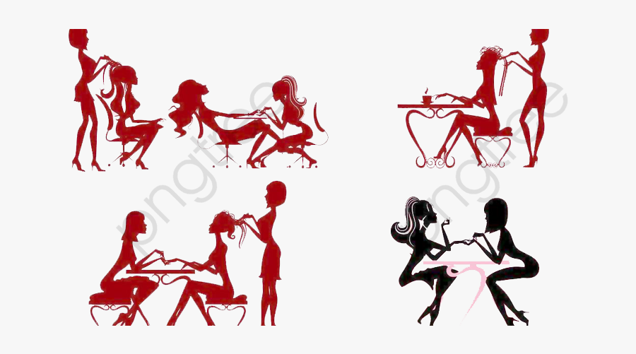 Nail Salon Clipart - Silhueta Feminina Manicure Png, Transparent Clipart