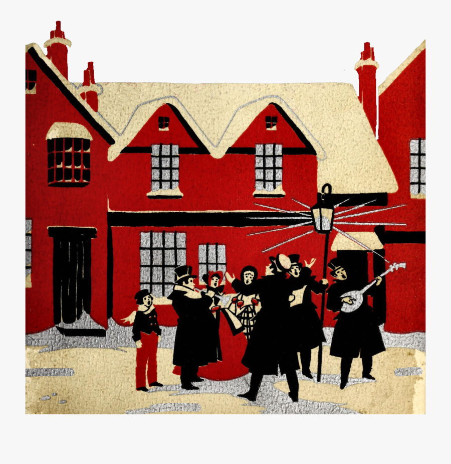 Vintage Christmas Carolers, Transparent Clipart