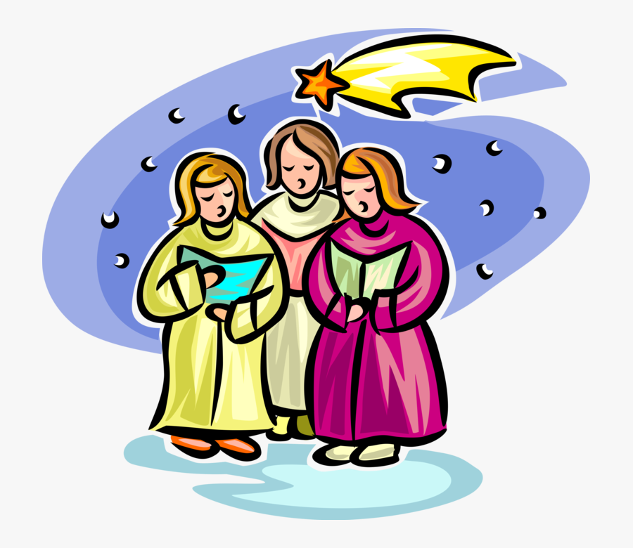 Vector Illustration Of Holiday Festive Season Christmas - Christmas Carolers Clip Art, Transparent Clipart