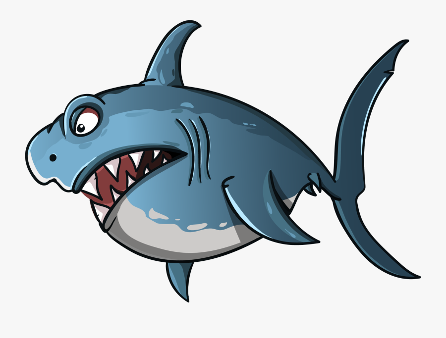 Animated White Shark - รูป ปลา ฉลาม การ์ตูน, Transparent Clipart