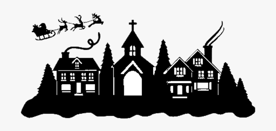 Christmas House Silhouette Png , Free Transparent Clipart - ClipartKey