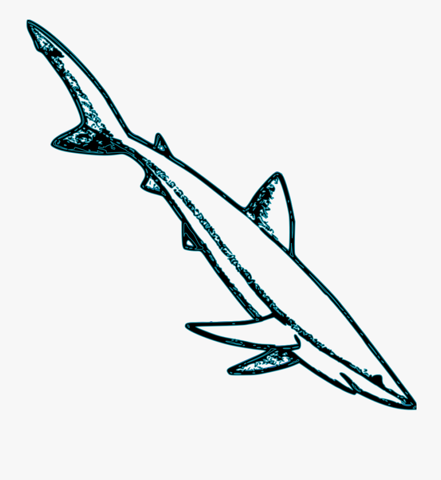 Blue Shark Svg Vector File, Vector Clip Art Svg File - Blue Shark Clip Art Black And White, Transparent Clipart