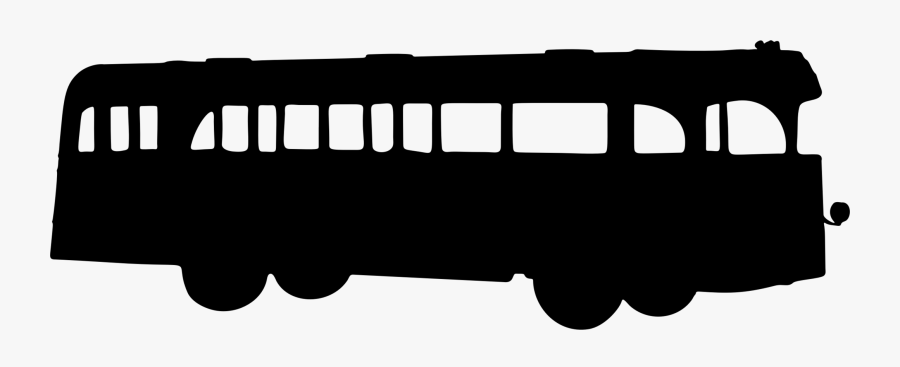 Vintage Bus Silhouette - Bus, Transparent Clipart
