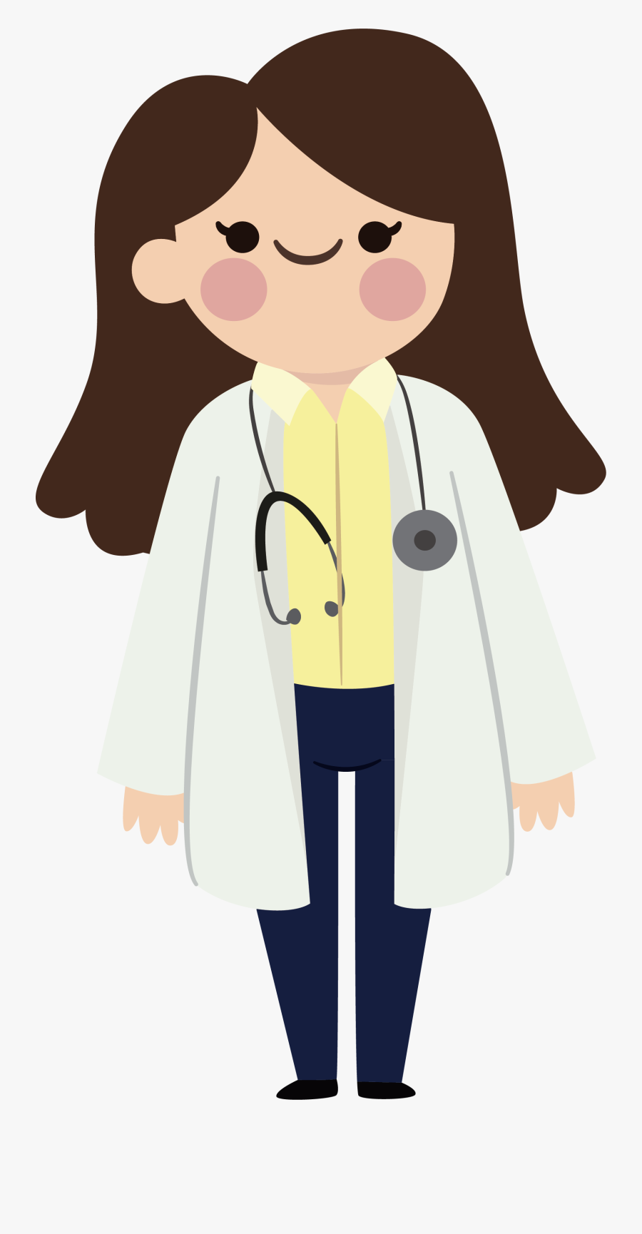 Physician Clip Art - Cute Animated Doctor Girl, Transparent Clipart