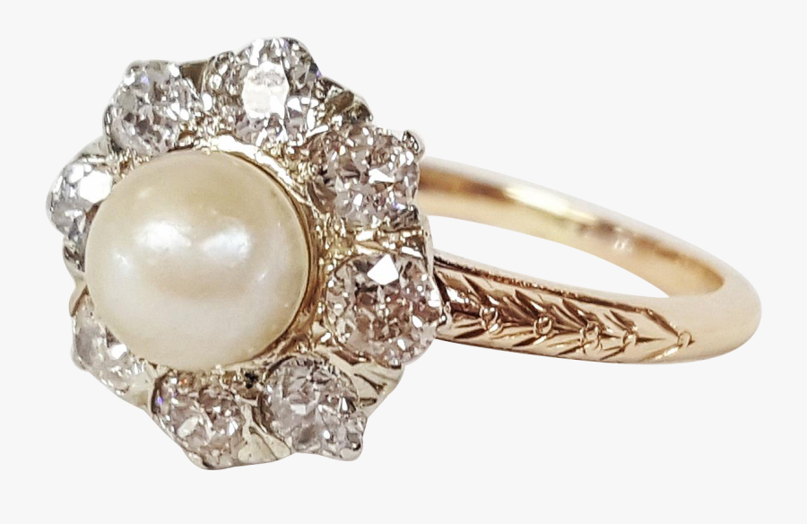 Clip Art Transparent Stock Kt Two Tone Cultured And - Pre-engagement Ring, Transparent Clipart