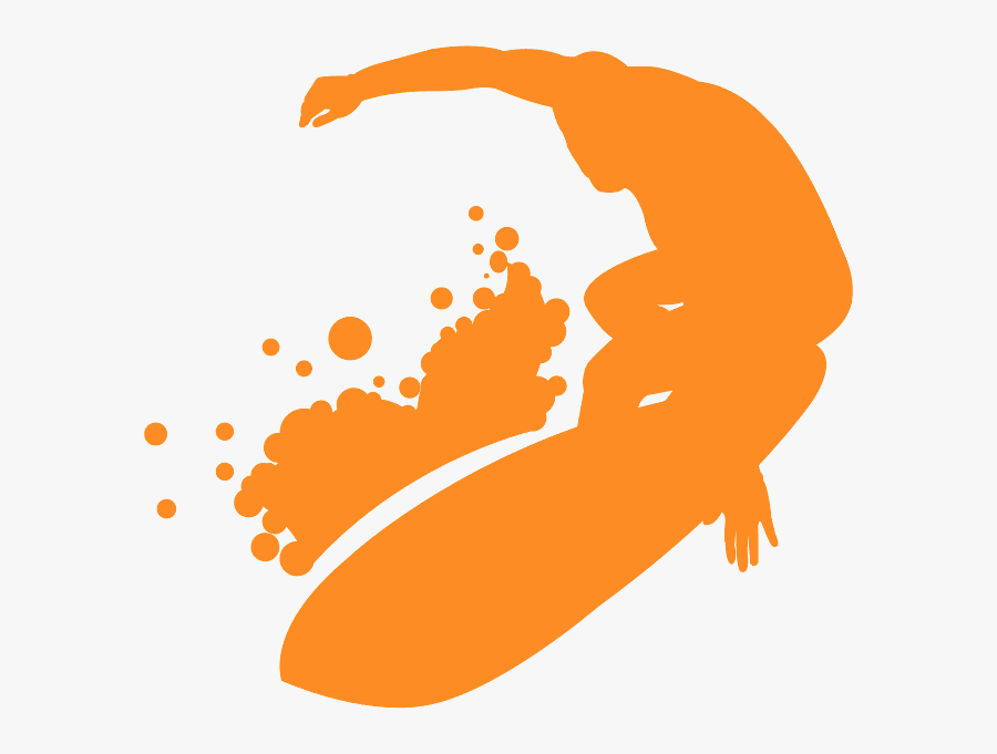 Surfista Silhouette, Transparent Clipart