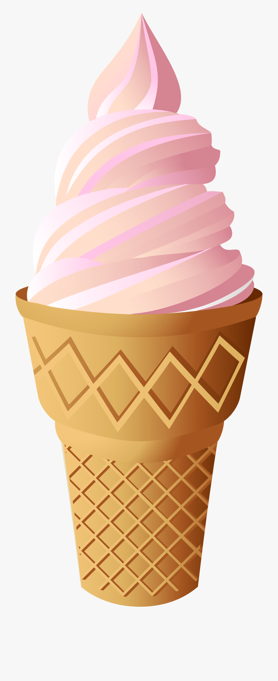 Pink Clipart Ice Cream Cone - Ice Cream Illustration Tutorial, Transparent Clipart
