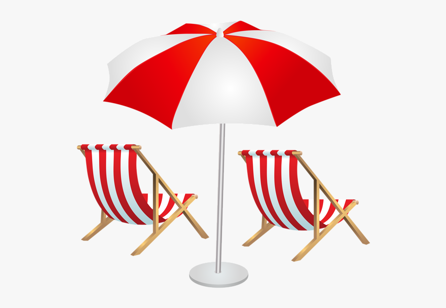 Transparent Chair Clip Art - Flag Beach Umbrella And Chair, Transparent Clipart
