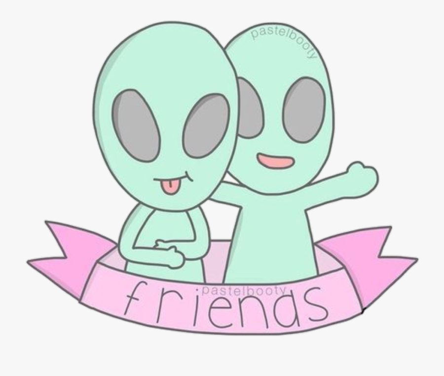 #aesthetic #sticker #friends #bestfriends #alien #cute - Marcianos Best Friends, Transparent Clipart