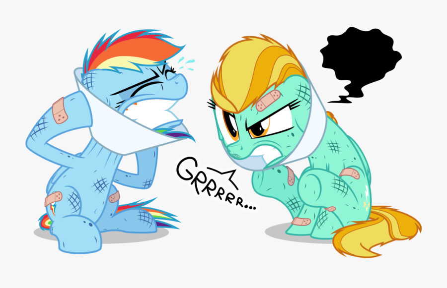 Zutheskunk, Bandaid, Elizabethan Collar, Injured, Lightning - Lightning Dust And Rainbow Dash, Transparent Clipart