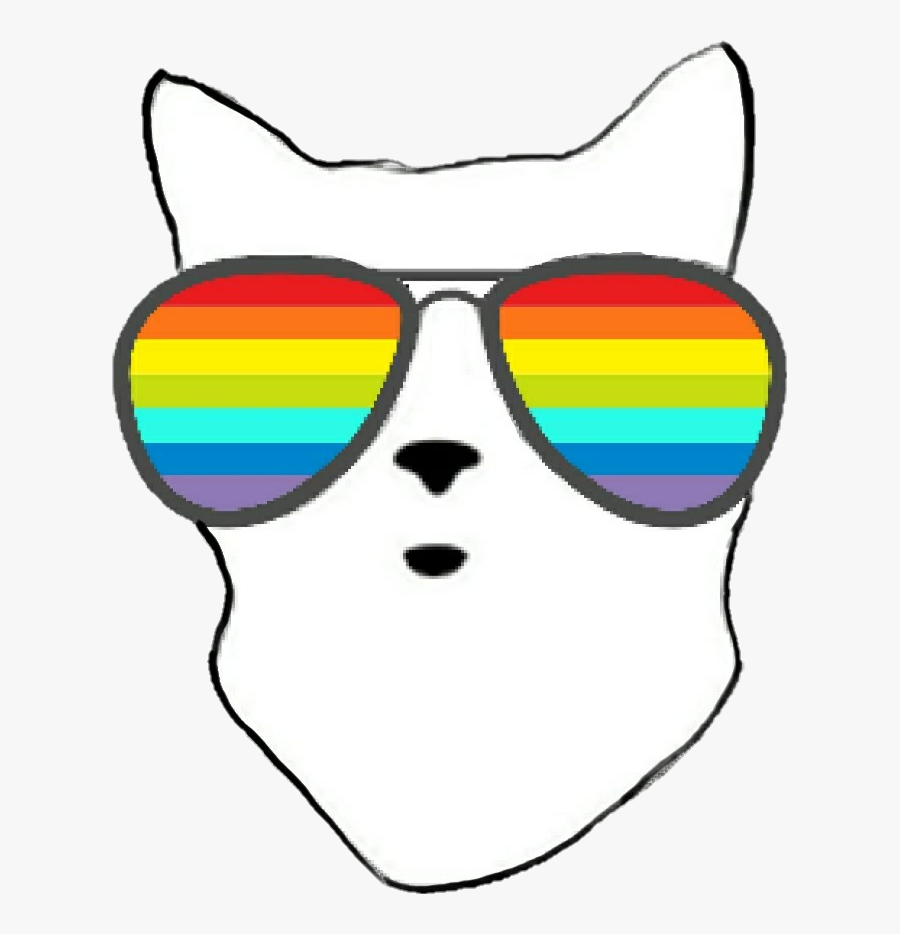 Rainbow Sunglasses Coolcat - Illustration, Transparent Clipart