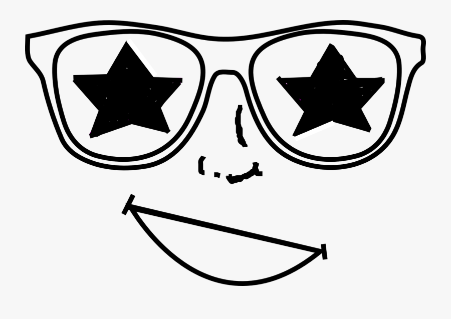 Star, Happy, Glasses, Face, Costume, Celebration - Очки Звезды Пнг, Transparent Clipart