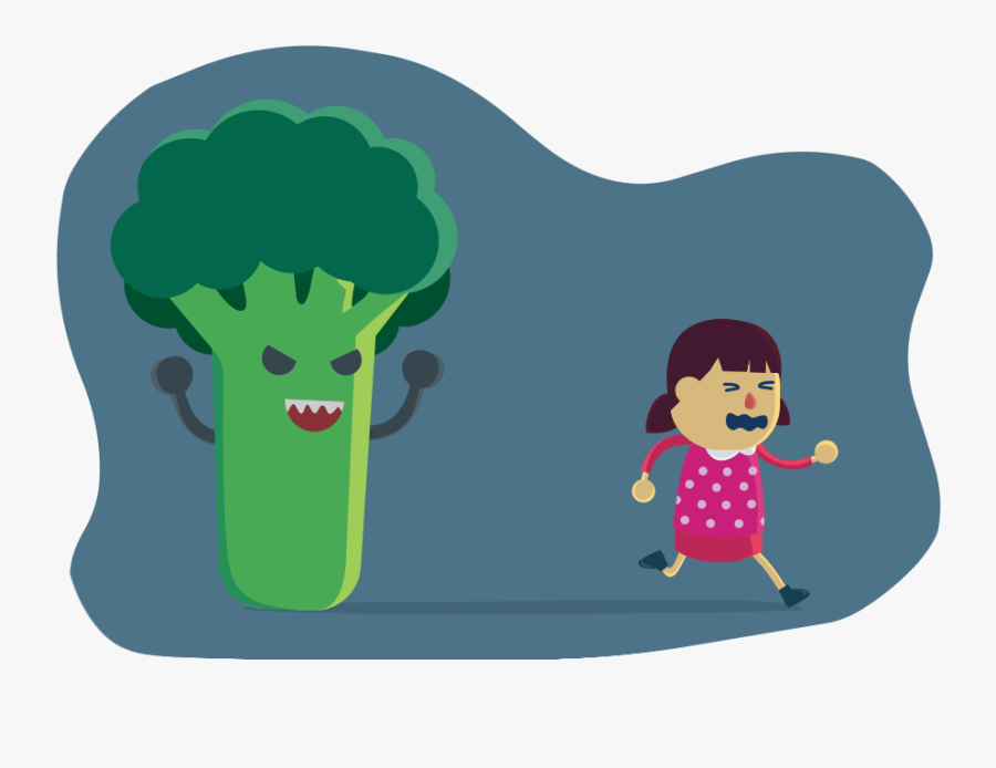 Kids, Eat Your Broccoli - Running Away From Vegetables, Transparent Clipart