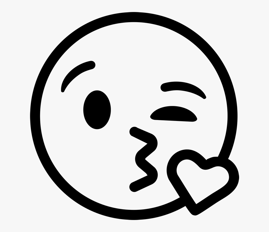 Collection Of Free Emoji Drawing Kiss Download On Ui - Clip Art Emojis Black And White, Transparent Clipart