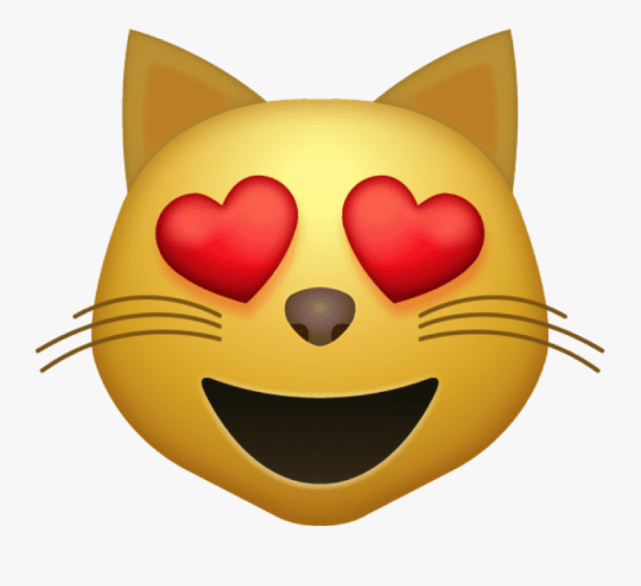 Download Heart Eyes Cat Iphone Emoji Icon In Jpg And - Cat Emoji, Transparent Clipart