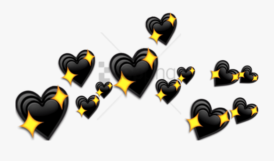 Aesthetic Overlays Png -free Png Overlays Emotn Heart - Sparkle Black Emoji Heart, Transparent Clipart