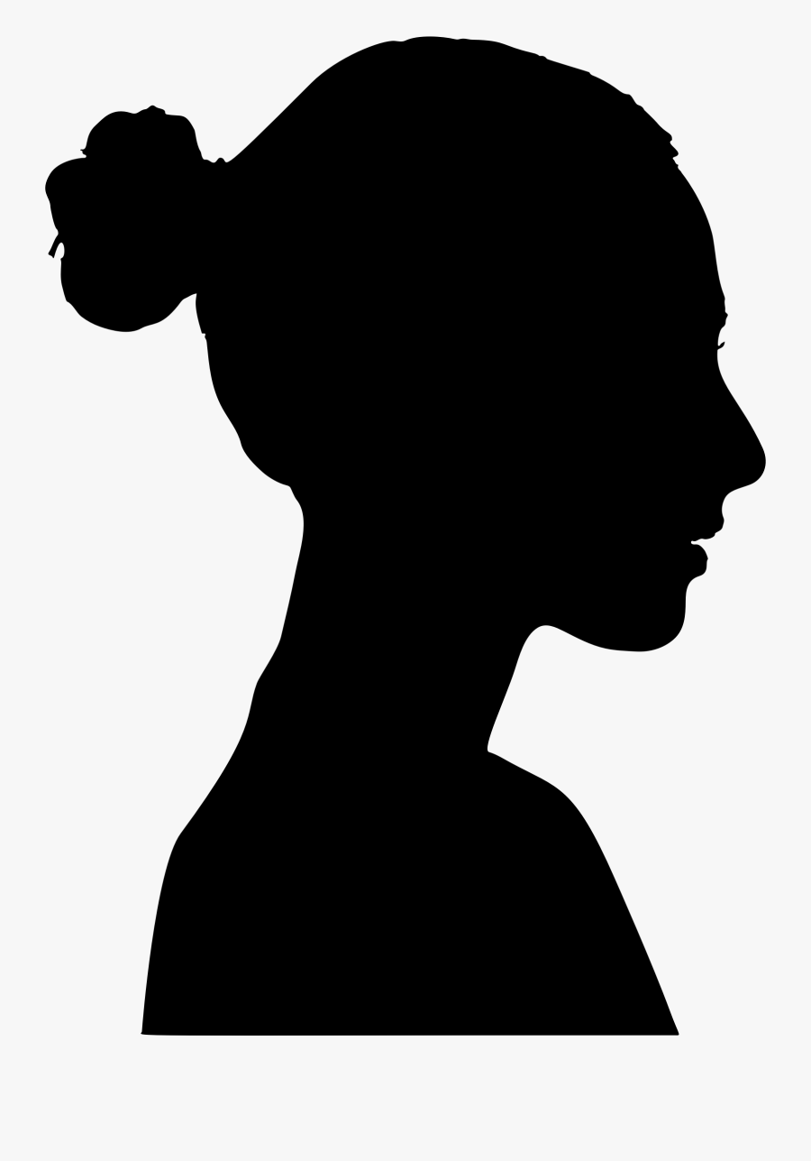 Female Profile Silhouette - Head Profile Silhouette, Transparent Clipart