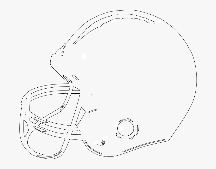 Football Helmet 3 - Line Art, Transparent Clipart