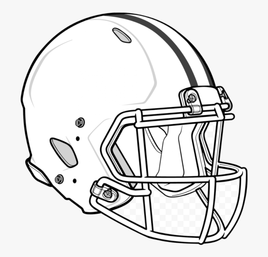 Football Helmet Red Outline Clip Art Transparent Library - Football Helmet Drawing, Transparent Clipart