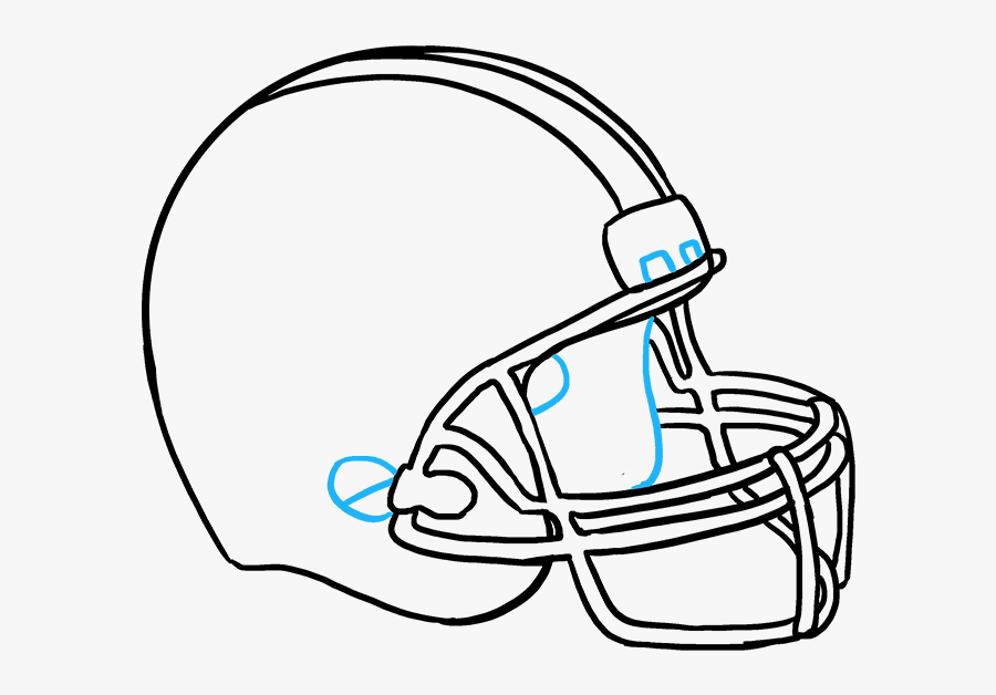 How To Draw Football Helmet - Football Helmet Drawing Easy, Transparent Clipart