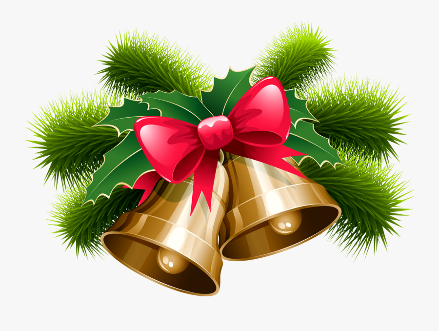 Transparent Holly Ribbon - Christmas Bell Png Hd, Transparent Clipart