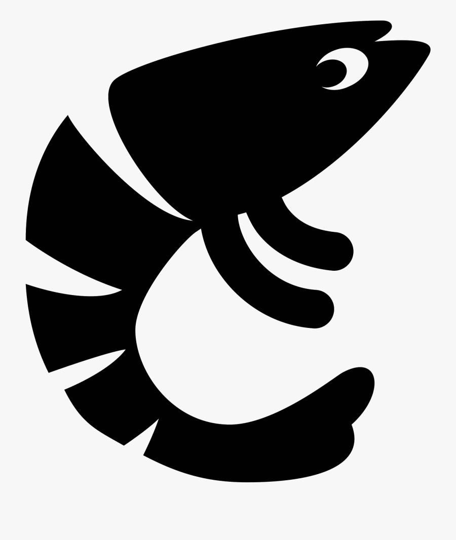 Clip Art Shrimp Silhouette - Prawn Icon Free, Transparent Clipart