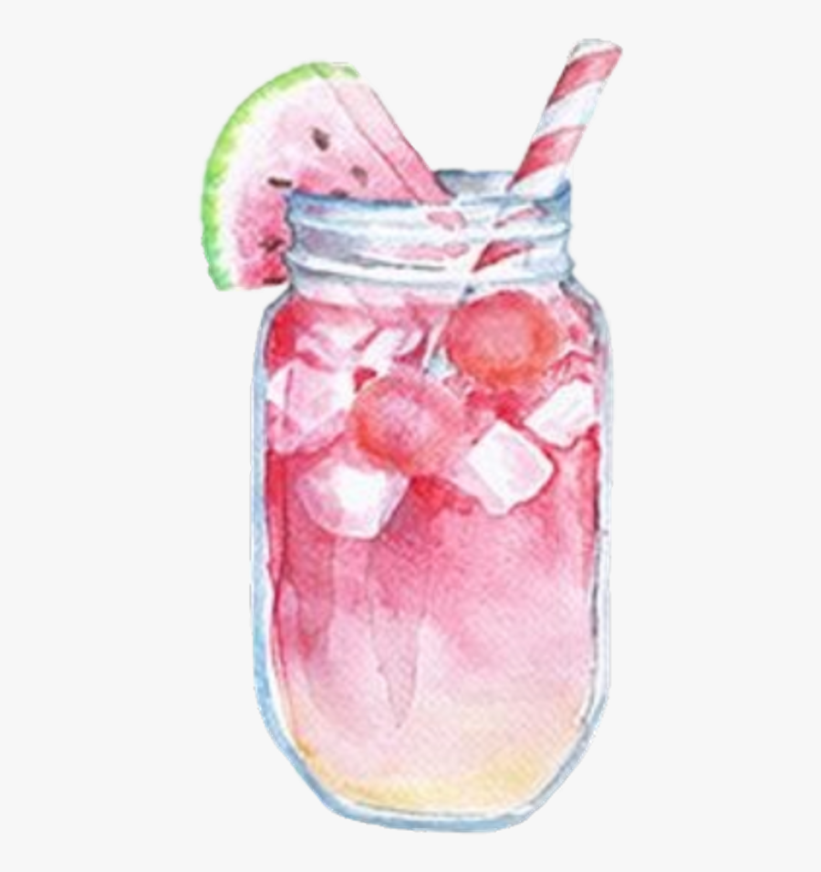 Ftestickers Watercolor Summer Beverage Cocktail Water - Watercolor Lemonade Clipart, Transparent Clipart