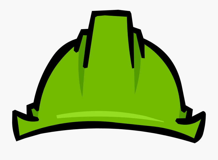 Transparent Hard Clipart - Club Penguin Green Helmet, Transparent Clipart