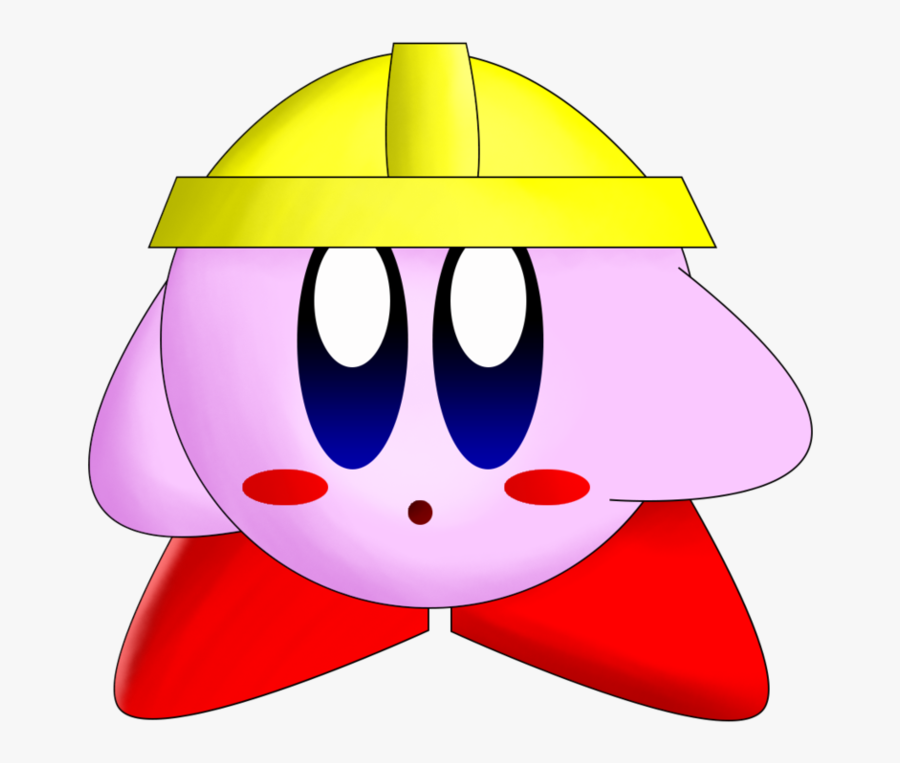 Kirby Wearing A Hard Hat By Pupsdraws, Transparent Clipart