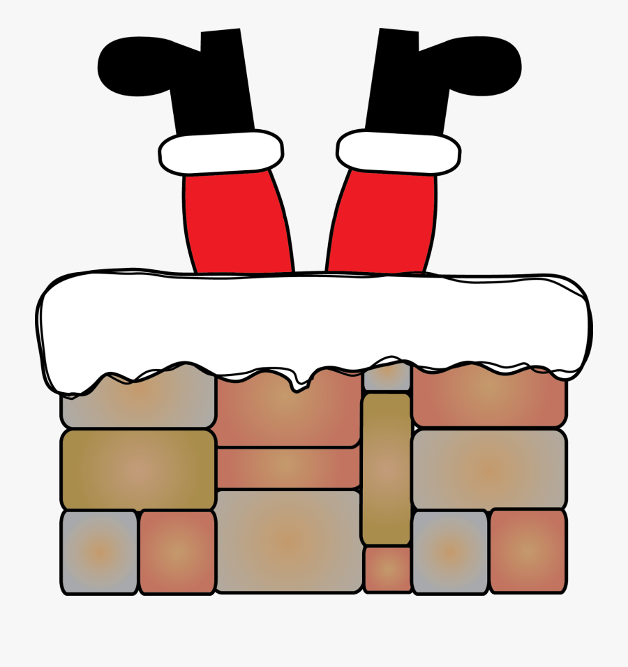 Pajama Clipart Polar Express - Santa In Chimney Transparent, Transparent Clipart