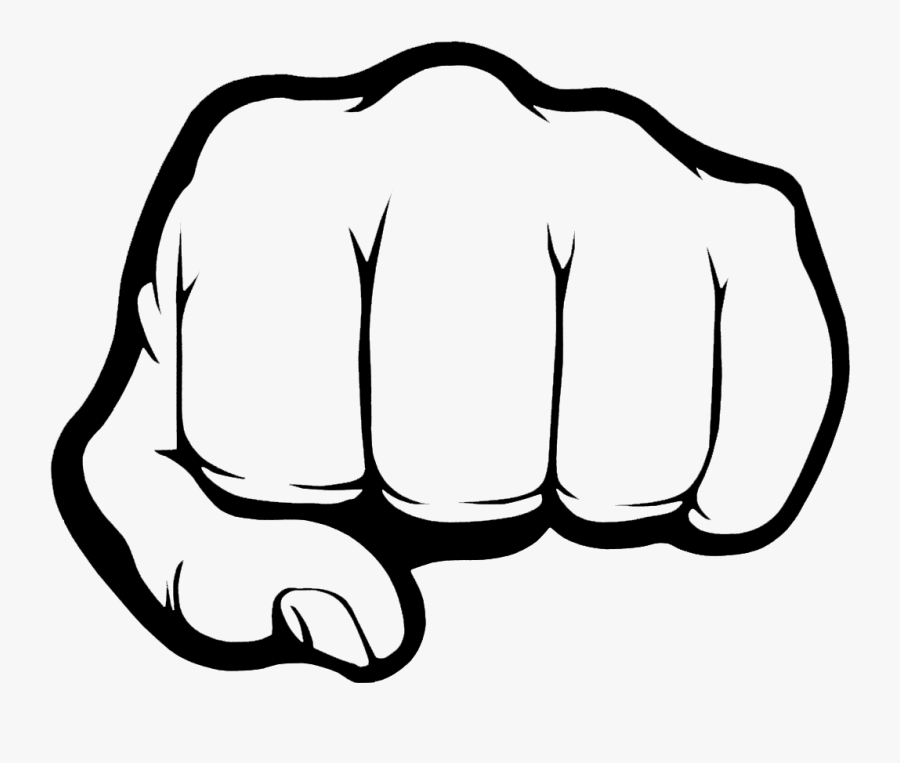 Fist Bump Raised Fist Clip Art - Black And White Fist Emoji, Transparent Clipart