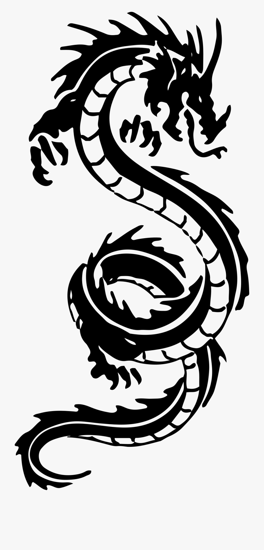 Clipart - Simple Japanese Dragon Drawing, Transparent Clipart