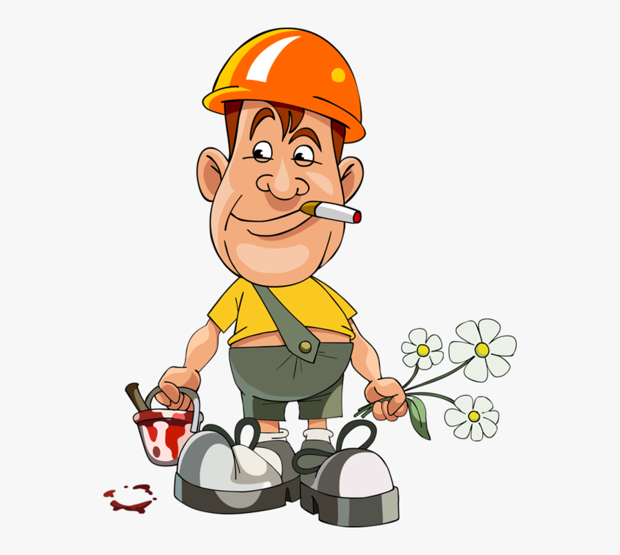 Royalty Free Library Pin By Dara Tata On Pinterest - Construction Worker Smoking Cartoon, Transparent Clipart