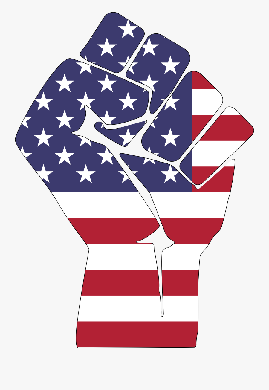 American Flag Fist Clip Arts - Fist With American Flag, Transparent Clipart