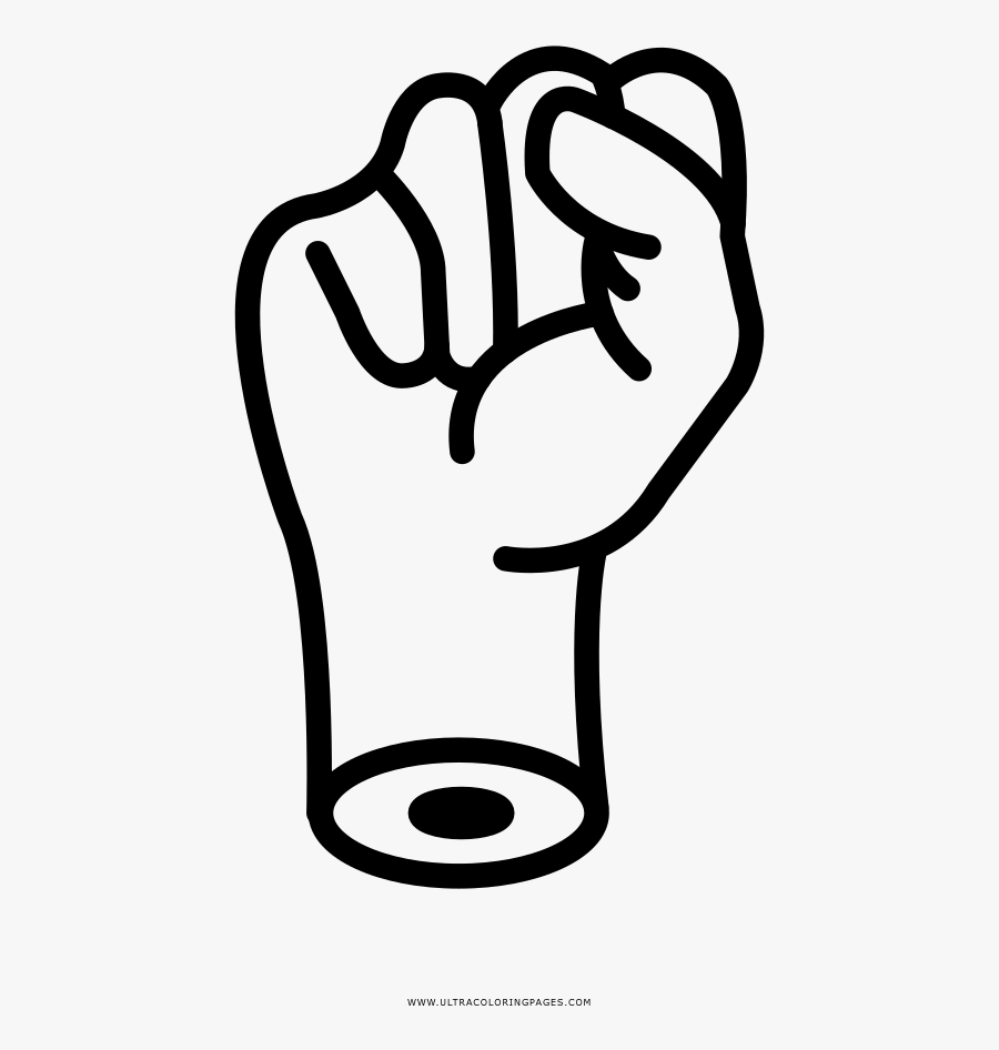 Fist Coloring Page - White Fist Icon Png, Transparent Clipart
